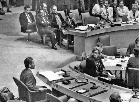 شهید رجایی اولین رییس جمهوری اسلامی ایران در سازمان ملل