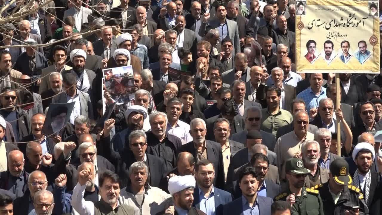 حضور پرشور مردم مؤمن و روزه دار تکاب در راهپیمایی روز جهانی قدس