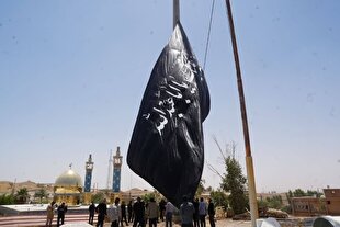 نماد اربعین بر فراز مرز بین‌المللی خسروی برافراشته شد
